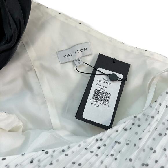 New Women’s Halston Analise Dress In Micro Dot Size 8 - Picture 3 of 9
